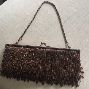 NEW Carlo Fellini Silk Beaded Evening Bag Purse